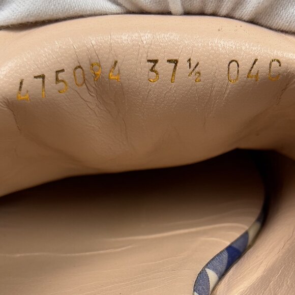 Gucci Princetown Horsebit Mules White Blue Plaid Fabric 4.5 UK 7.5 US 37.5 EUR - Picture 11 of 12